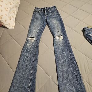 Buckle Black Stylish Blue Distressed Women's Jeans